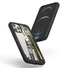 Husa iPhone 12 Pro Max Ringke Fusion X Design cu TPU Bumper (Ticket band) (XDAP0024) - Negru Negru