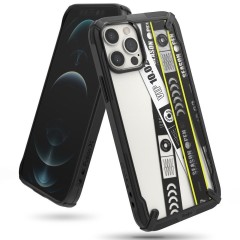 Husa iPhone 12 Pro Max Ringke Fusion X Design cu TPU Bumper (Ticket band) (XDAP0024) - Negru