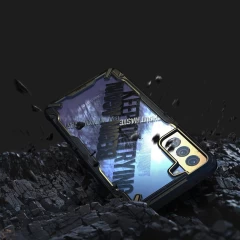 Husa Samsung Galaxy S21 Plus 5G Ringke Fusion X Design cu TPU Bumper (Cross) (XDSG0053) - Negru Negru