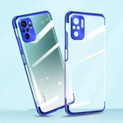 Husa Xiaomi Redmi Note 10/Redmi Note 10S Arpex Clear Color Case Gel TPU Electroplating - Rosu Rosu