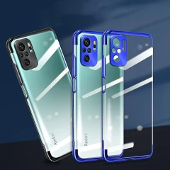 Husa Xiaomi Redmi Note 10/Redmi Note 10S Arpex Clear Color Case Gel TPU Electroplating - Rosu Rosu