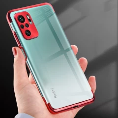 Husa Xiaomi Redmi Note 10/Redmi Note 10S Arpex Clear Color Case Gel TPU Electroplating - Rosu Rosu