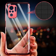 Husa Xiaomi Redmi Note 10/Redmi Note 10S Arpex Clear Color Case Gel TPU Electroplating - Rosu Rosu