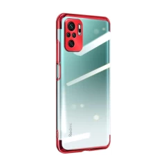 Husa Xiaomi Redmi Note 10/Redmi Note 10S Arpex Clear Color Case Gel TPU Electroplating - Rosu Rosu