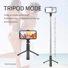 Selfie Stick cu Tripod, Bluetooth Arpex S7 - Alb Alb