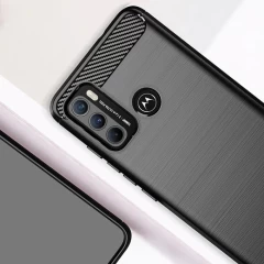 Husa Motorola Moto G60 Arpex Carbon Silicone - Negru Negru