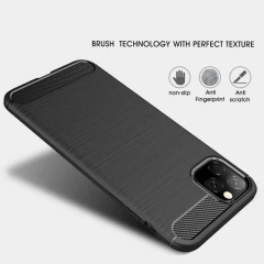 Husa iPhone 11 Arpex Carbon Silicone - Negru Negru