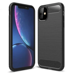 Husa iPhone 11 Arpex Carbon Silicone - Negru Negru