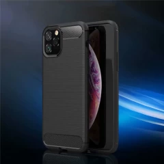 Husa iPhone 11 Pro Arpex Carbon Silicone - Negru Negru