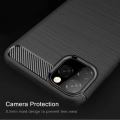 Husa iPhone 11 Pro Max Arpex Carbon Silicone - Negru Negru