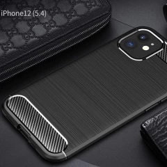 Husa iPhone 12 Mini Arpex Carbon Silicone - Negru Negru