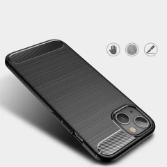 Husa iPhone 13 Arpex Carbon Silicone - Negru Negru