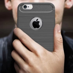 Husa iPhone 6 / 6S Arpex Carbon Silicone - Negru Negru