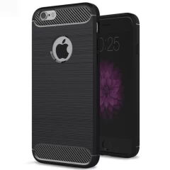 Husa iPhone 6 Plus / 6s Plus Arpex Carbon Silicone - Negru Negru