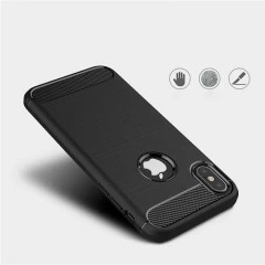 Husa iPhone X / XS / 10  Arpex Carbon Silicone - Negru Negru