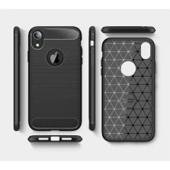 Husa iPhone XR Arpex Carbon Silicone - Negru Negru