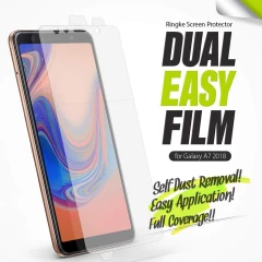 Pachet 2x Folie Sticla Samsung Galaxy A7 2018 Ringke Dual Easy Full - Clear Clear