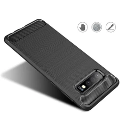 Husa Samsung Galaxy S10 Arpex Carbon Silicone - Negru Negru
