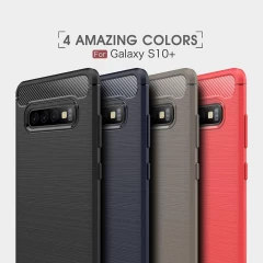 Husa Samsung Galaxy S10 Plus Arpex Carbon Silicone - Negru Negru