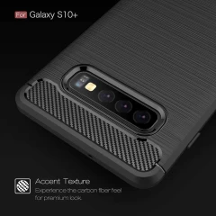 Husa Samsung Galaxy S10 Plus Arpex Carbon Silicone - Negru Negru