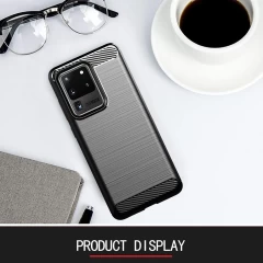 Husa Samsung Galaxy S20 Ultra / S20 Ultra 5G Arpex Carbon Silicone - Negru Negru