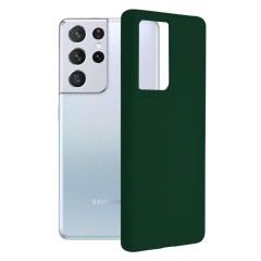 Husa Samsung Galaxy S21 Ultra Arpex Soft Edge Silicone - Verde Inchis