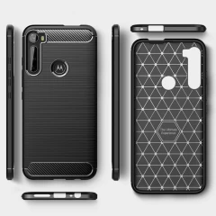 Husa Motorola One Fusion Plus Arpex Carbon Silicone - Negru Negru