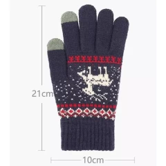 Manusi TouchScreen Arpex Raindeer Woolen ST0002 - Albastru Albastru