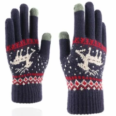 Manusi TouchScreen Arpex Raindeer Woolen ST0002 - Albastru Albastru