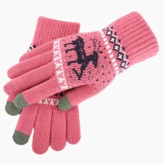 Manusi TouchScreen Arpex Raindeer Woolen ST0002 - Roz Inchis Roz Inchis