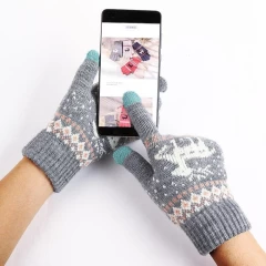 Manusi TouchScreen Arpex Raindeer Woolen ST0002 - Gri Gri