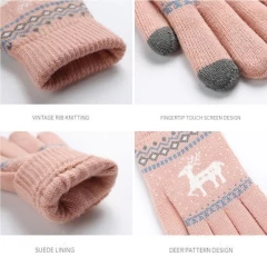 Manusi TouchScreen Arpex Raindeer Woolen ST0002 - Roz Roz