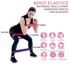 Set Antrenament Arpex, 5 Benzi Elastice Fitness, Yoga, Pilates, Aerobic, Exercitii Fizice - Multicolor Multicolor