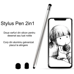 Stylus Pen Arpex, 2in1 universal, Android, iOS, aluminiu, JC01 - Albastru Albastru