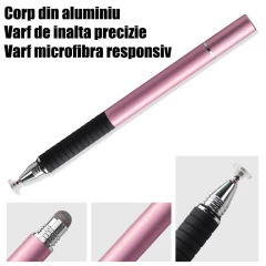 Stylus Pen Arpex, 2in1 universal, Android, iOS, aluminiu, JC02 - Albastru Deschis Albastru Deschis