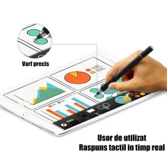 Stylus Pen Arpex, 2in1 universal, Android, iOS, aluminiu, JC02 - Roz Roz