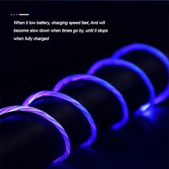 Cablu 3in1, Type-C, Micro USB, Lightning, LED, 1m Arpex - Rosu Rosu