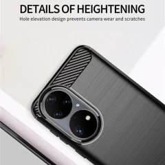 Husa Huawei P50 Pro Arpex Carbon Silicone - Negru Negru