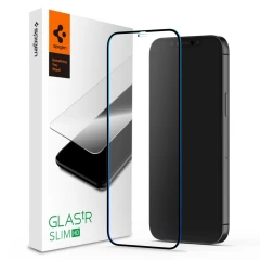 Folie Sticla iPhone 12 Pro Max Spigen Glass FC - Black Black