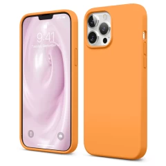Husa iPhone 13 Pro Max Casey Studios Premium Soft Silicone - Orange Nectarine 