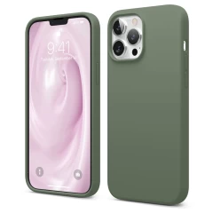 Husa iPhone 13 Pro Max Casey Studios Premium Soft Silicone - Burgundy Webster Green 