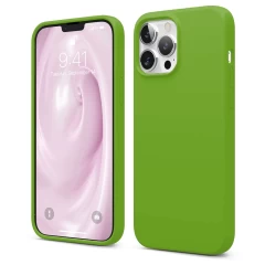 Husa iPhone 13 Pro Max Casey Studios Premium Soft Silicone - Orange Acid Green 