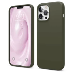 Husa iPhone 13 Pro Max Casey Studios Premium Soft Silicone - Flamingo Army Green 