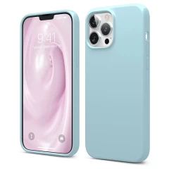 Husa iPhone 13 Pro Max Casey Studios Premium Soft Silicone - Webster Green Baby Blue 