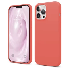Husa iPhone 13 Pro Max Casey Studios Premium Soft Silicone - Pink Sand Orange 