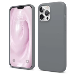 Husa iPhone 13 Pro Max Casey Studios Premium Soft Silicone - Pink Sand Dark Gray 
