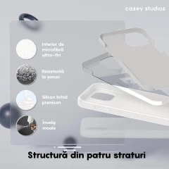 Husa iPhone 13 Casey Studios Premium Soft Silicone Alb