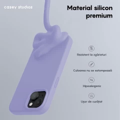 Husa iPhone 13 Casey Studios Premium Soft Silicone Light Lilac