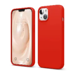 Husa iPhone 13 Mini Casey Studios Premium Soft Silicone - Orange Red 