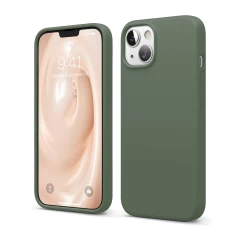 Husa iPhone 13 Mini Casey Studios Premium Soft Silicone - Flamingo Webster Green 